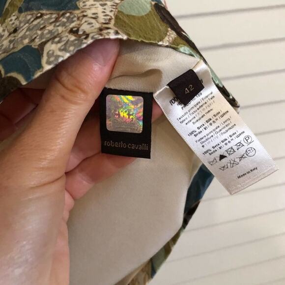 Roberto Cavalli Green Patterned Pencil Mini Skirt - Picture 5 of 10